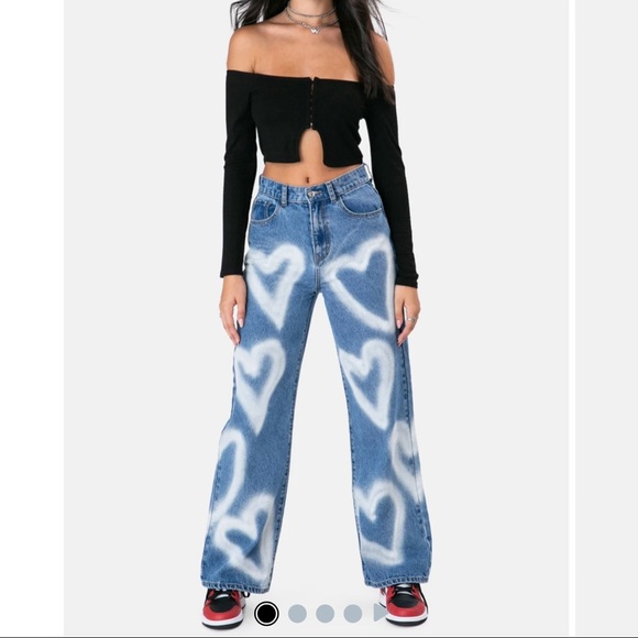 Adika Wide Leg Heart Jeans 
